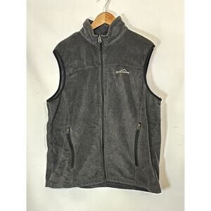 Eddie Bauer Full Zip Fleece Vest Men's size Large 2 Pockets with Logo on front